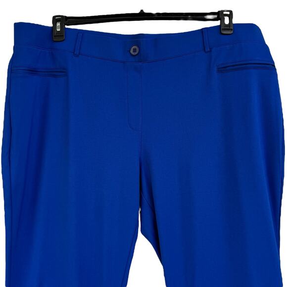 Betabrand 3X-Large Cropped Cosmo Dress Pants Pull-On Stretch Cuffed Pockets Blue - Picture 2 of 8
